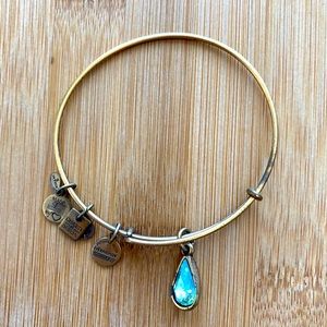 Alex & Ani Blue Teardrop Gem Charm Bangle